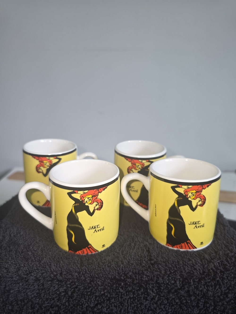 Jane Avril Yellow Ceramic Mug Set of 4